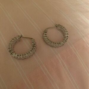 Sterling Silver 925 (marked)  Hoop Earrings
